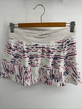 TASC Performance athletic printed ruffle edge lined pull on mini skort sz XS